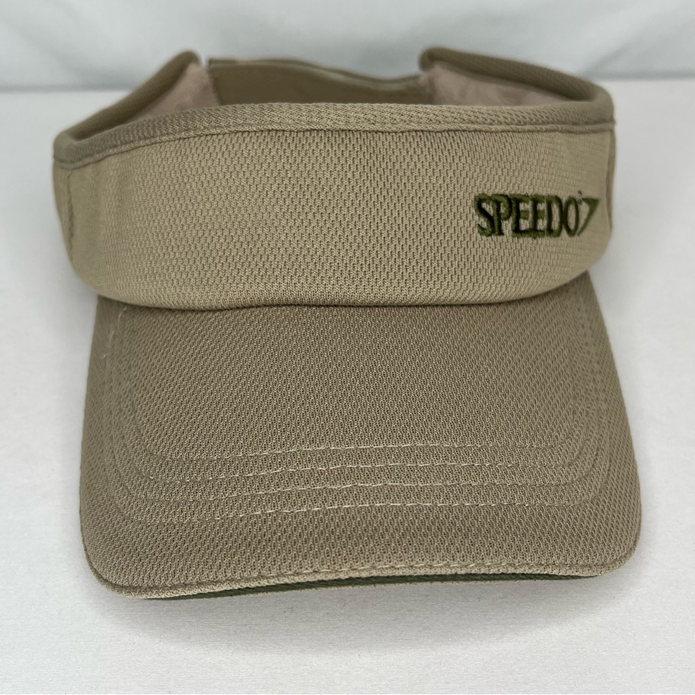 Khaki Speedo Visor Hat with Adjustable Back & Terrycloth Interior